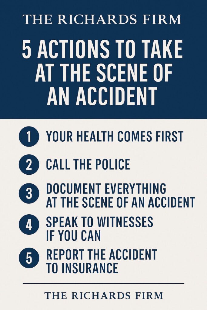 5 actions to take at the scene of an accident